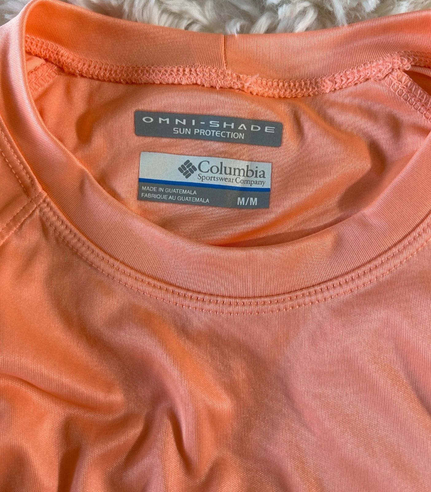 Columbia COLUMBIA PFG Omni-Shade Shirt Peach Medium UPF Sun Fish Size ONE SIZE - 4 Thumbnail