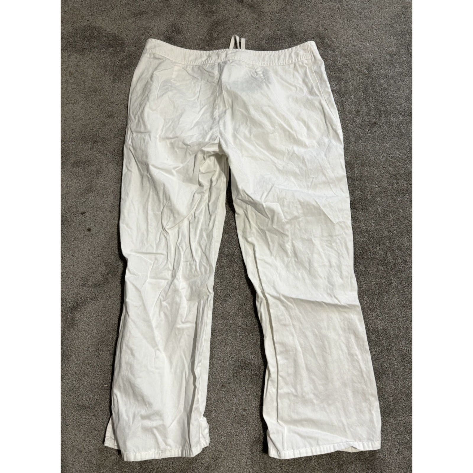 Express Express Stretch White Cropped Pants with Zippered Legs — Women’s Size 9/10, Mid Rise, 24" Inseam, Cotton/Viscose/Spandex Size 30" / US 8 / IT 44 - 3 Thumbnail
