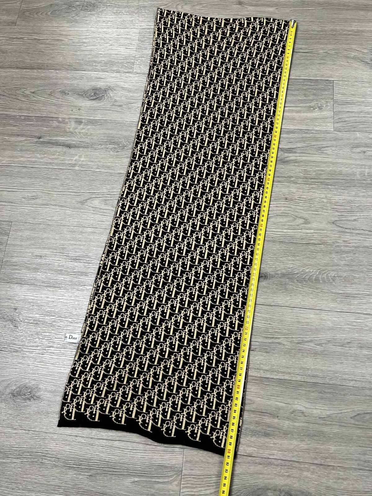 Dior Christian Dior Vintage Oblique Monogram Scarf Black Beige Size ONE SIZE - 13 Thumbnail
