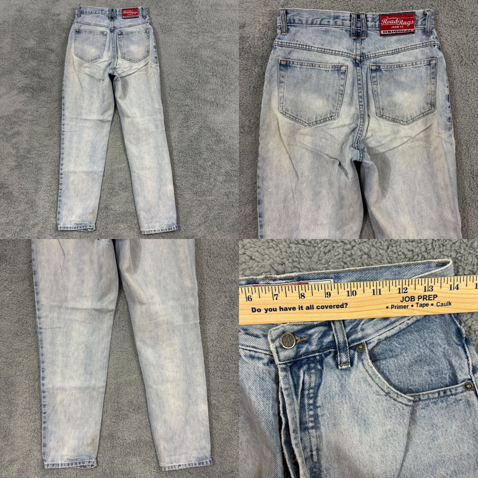 Denime VINTAGE Road Rags Jeans Womens 28x29 Straight Washed Denim Button Fly Skate Y2K Size 34" / US 12 / IT 48 - 8 Thumbnail