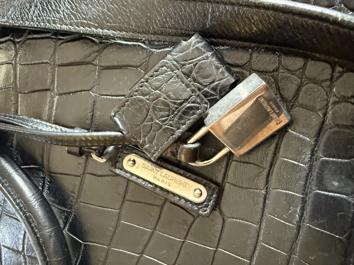 Saint Laurent Paris SLP Crocodile Embossed Sac Du Jour Large Briefcase Size ONE SIZE - 7 Thumbnail