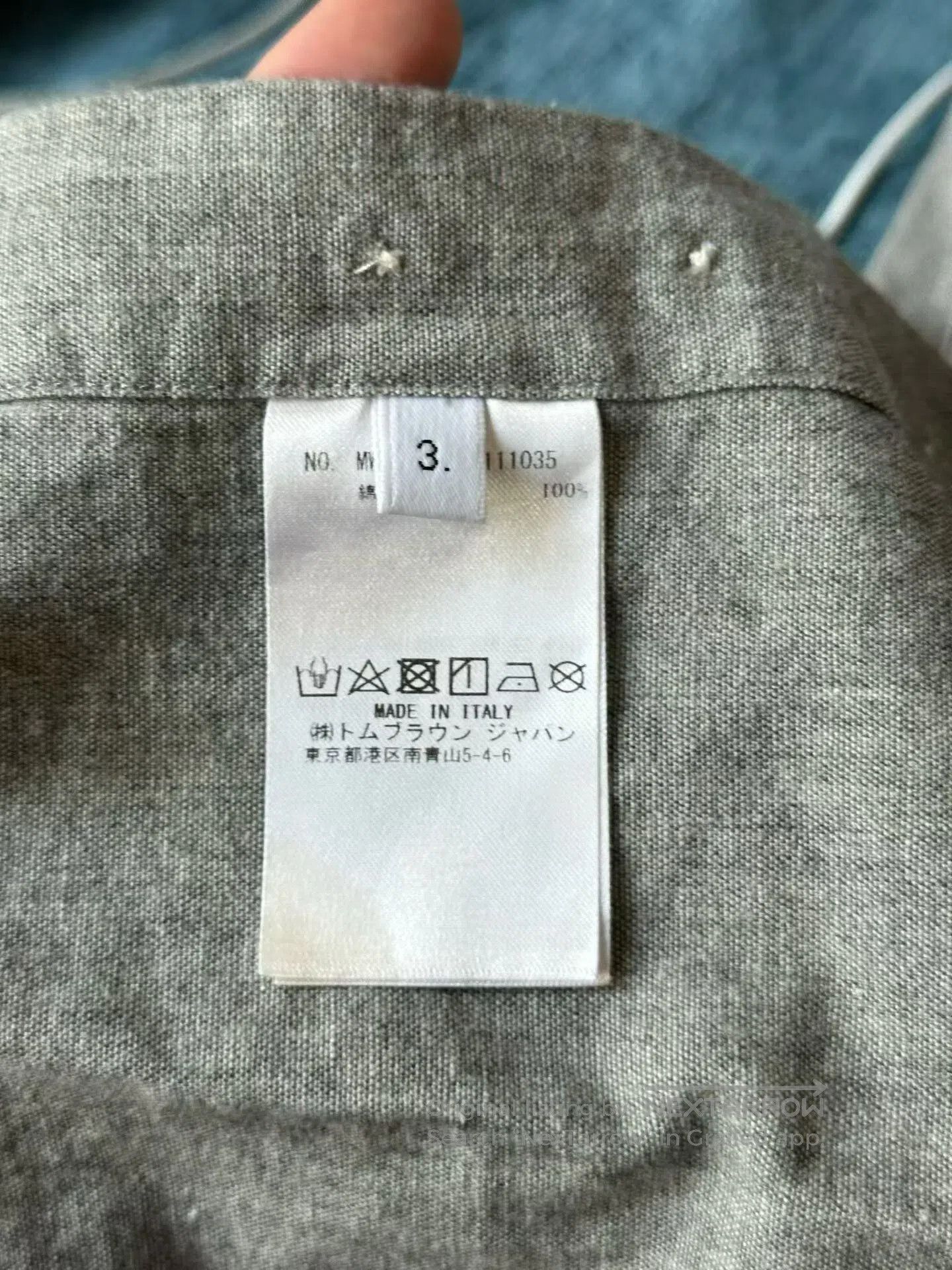 Thom Browne Thom Browne Gray Sleeve Logo Shirt. Size US L / EU 52-54 / 3 - 5 Thumbnail
