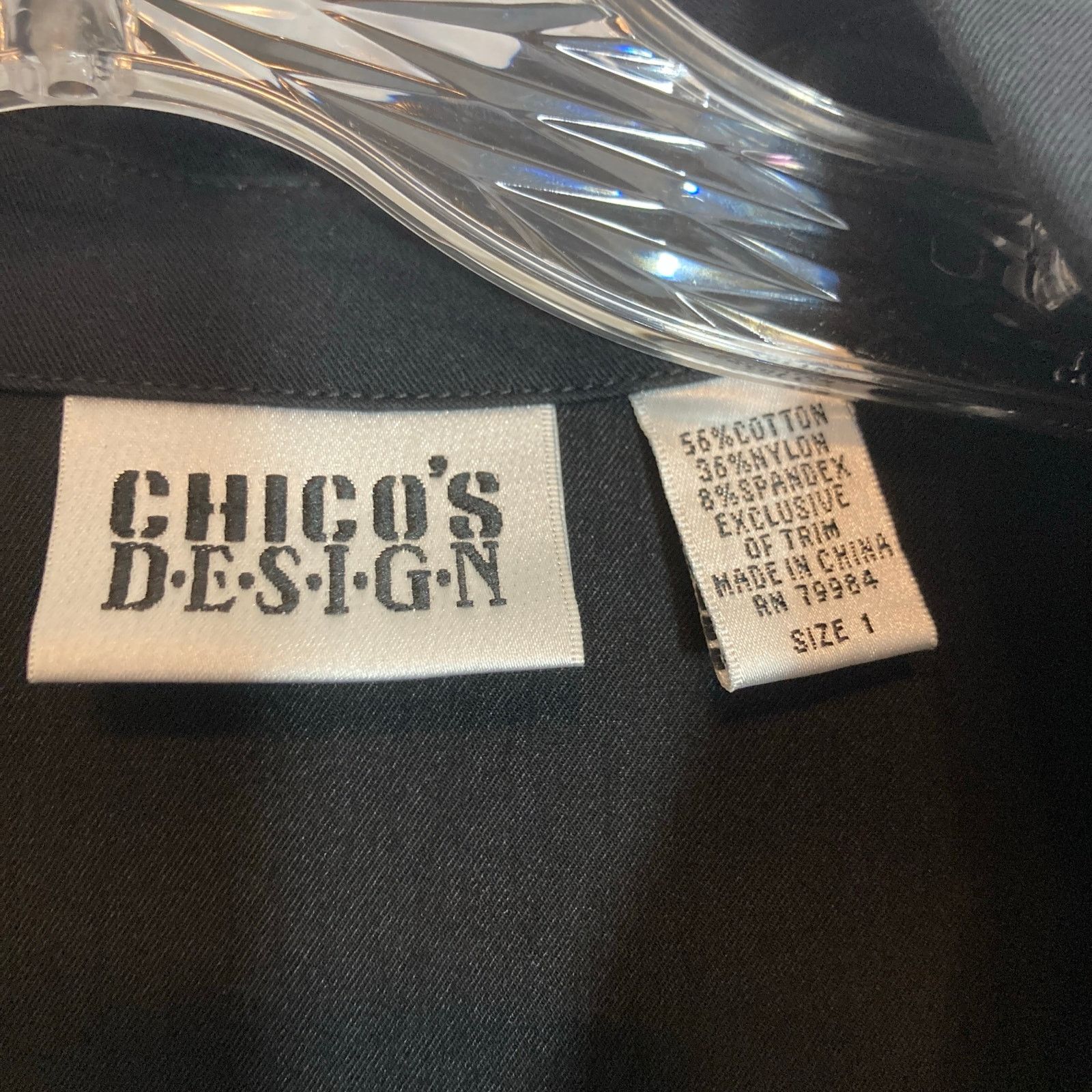 Chicos Chico’s Design Black Utility Two Piece Jacket Pants Set Size 30" / US 8 / IT 44 - 6 Thumbnail