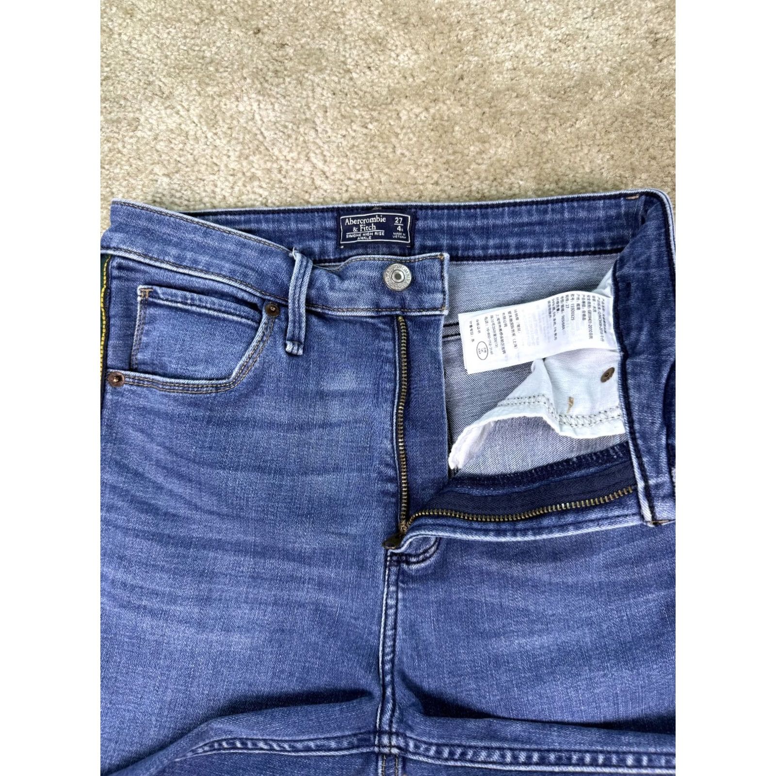 Abercrombie & Fitch Abercrombie & Fitch Simone High Rise Ankle Jeans Size 27/4r Blue B480 Women's Size 26" / US 2 / IT 38 - 3 Thumbnail