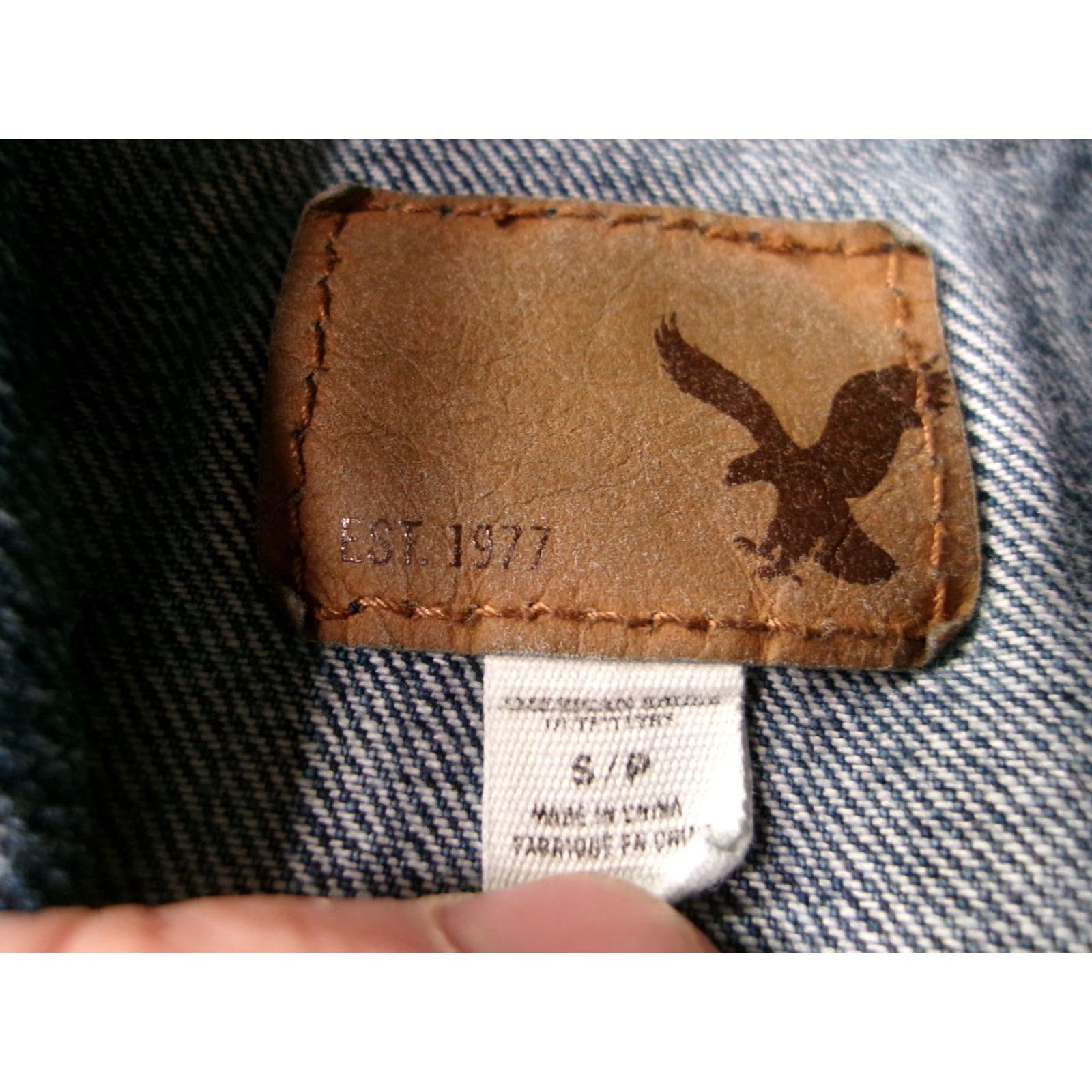 Vintage American Eagle Denim Jacket Womens S Blue Jean Trucker Button Front Casual Size 28" / US 6 / IT 42 - 6 Thumbnail