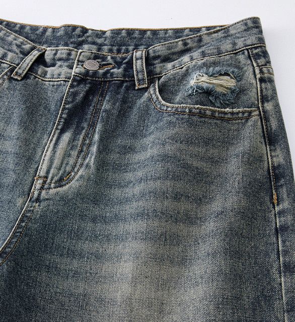Vintage Men's Retro Washed Loose Straight Leg Oversized Jeans Size US 32 / EU 48 - 3 Thumbnail