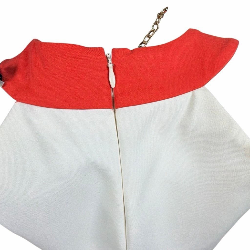MSGM NWT MSGM Colorblock Bodycon Dress White Orange Sleeveless Italy 4 / 6 (068) Size M / US 6-8 / IT 42-44 - 6 Thumbnail