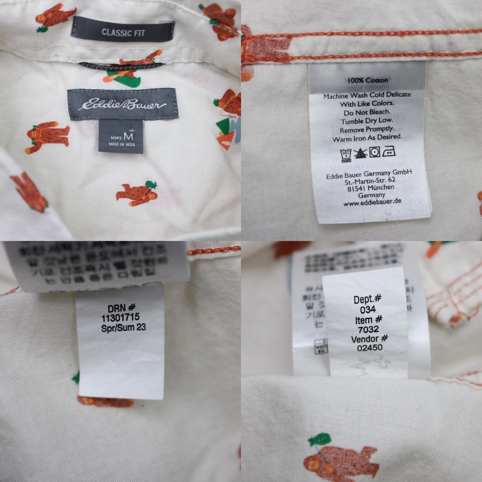 Eddie Bauer Eddie Bauer AOP Shirt Mens Medium White Bigfoot All Over Print S/S Graphic Print Button-Up Casual Workwear Travel Size US M / EU 48-50 / 2 - 8 Thumbnail
