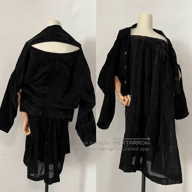 Comme des Garcons comme des garcons size S Velvet top, skirt, suit, black Size 22" - 8 Thumbnail