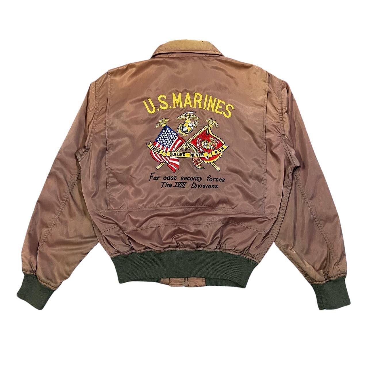 Vintage Vintage 80s US Marine Bomber Jacket Sunfaded Houston Size US M / EU 48-50 / 2 - 1 Thumbnail
