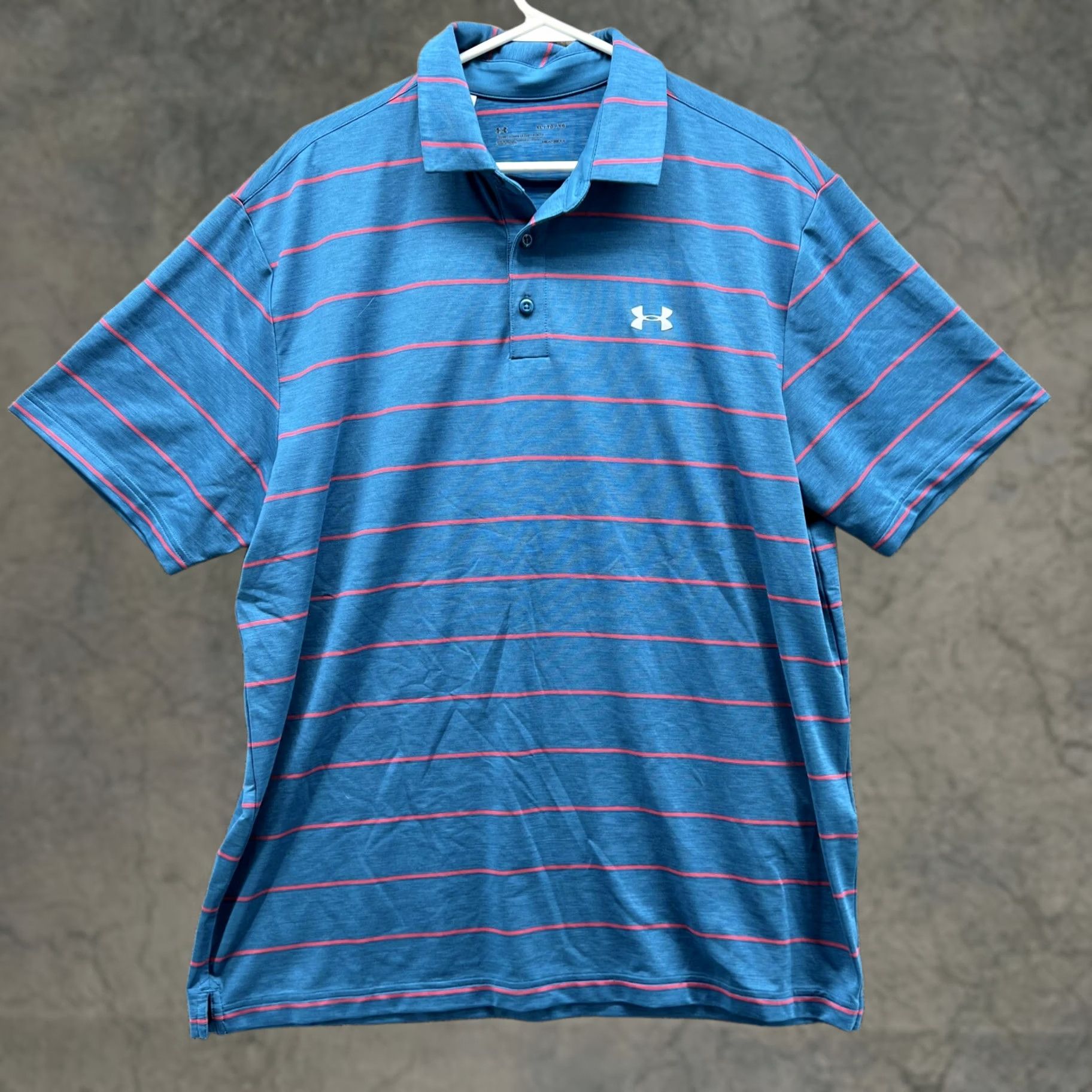 Under Armour Under Armour Polo Shirt Men XL Blue Striped HeatGear Loose Fit Shirt Size US XL / EU 56 / 4 - 1 Thumbnail