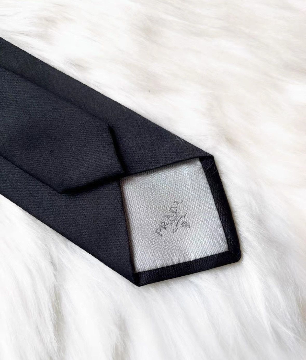 Prada Prada Black Linen Tie with Tag-2506 Size ONE SIZE - 4 Thumbnail