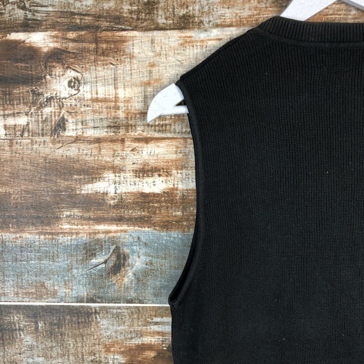 Japanese Brand Serio Mondo Black Vest Knitwear #A2205 Size US L / EU 52-54 / 3 - 18 Thumbnail