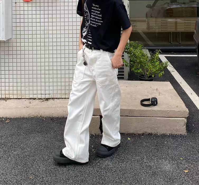 Designer × Jean × Vintage Casual washed straight leg baggy work jeans Size US 30 / EU 46 - 4 Thumbnail