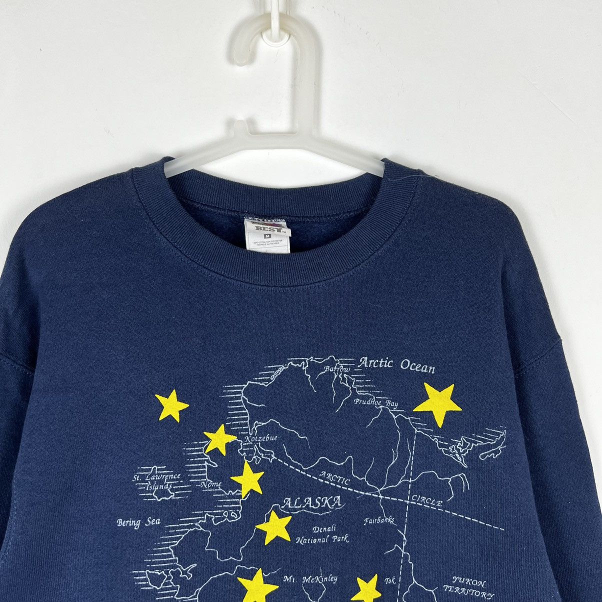 Fruit Of The Loom Vintage Fruit Of The Loom Alaska Map Full Printed Sweatshirt Size US M / EU 48-50 / 2 - 4 Thumbnail