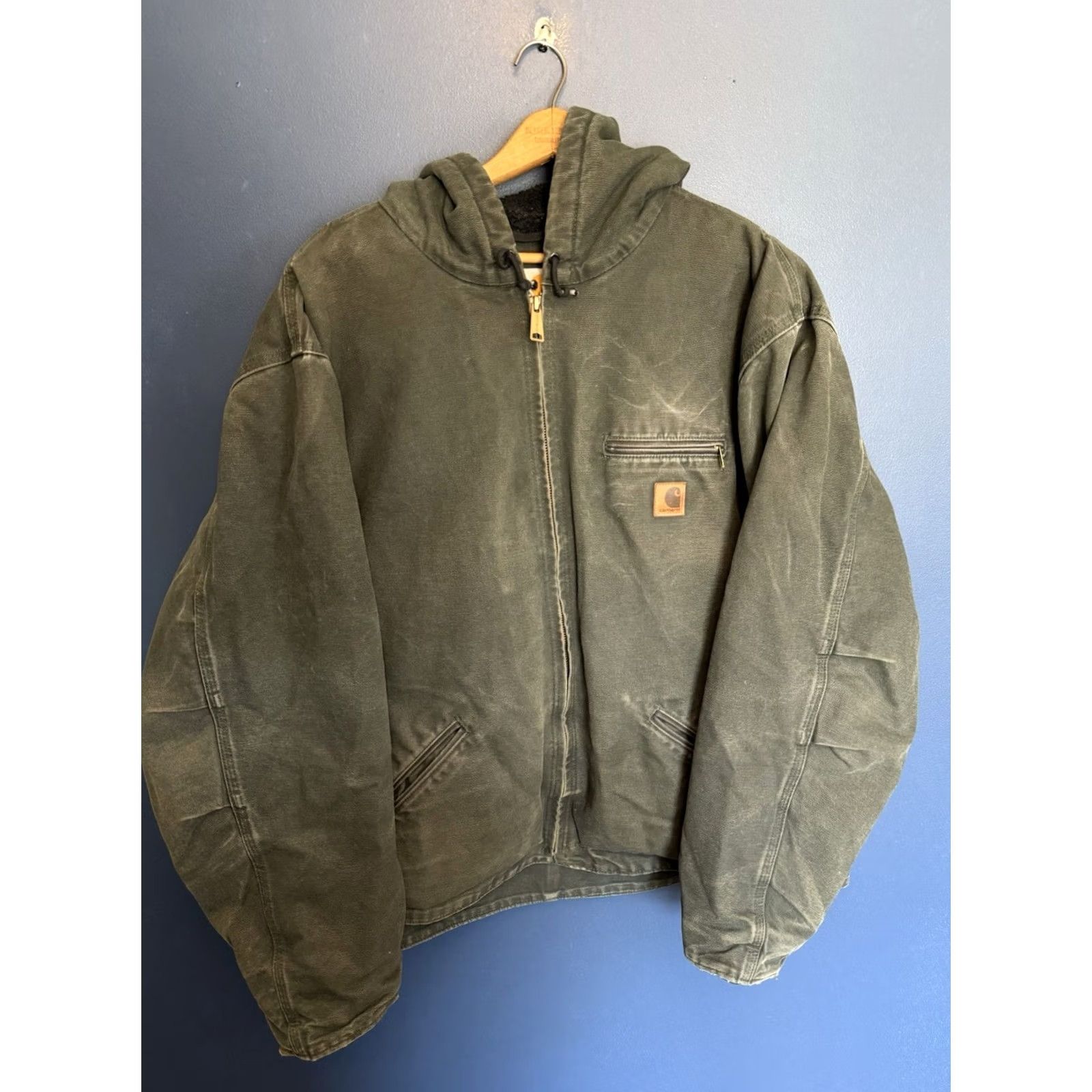 Carhartt VINTAGE Carhartt Jacket Hooded Green 2XL Men Adult Green 90s/Detroit/Lined Cotton Hoodie Size US XXL / EU 58 / 5 - 3 Thumbnail