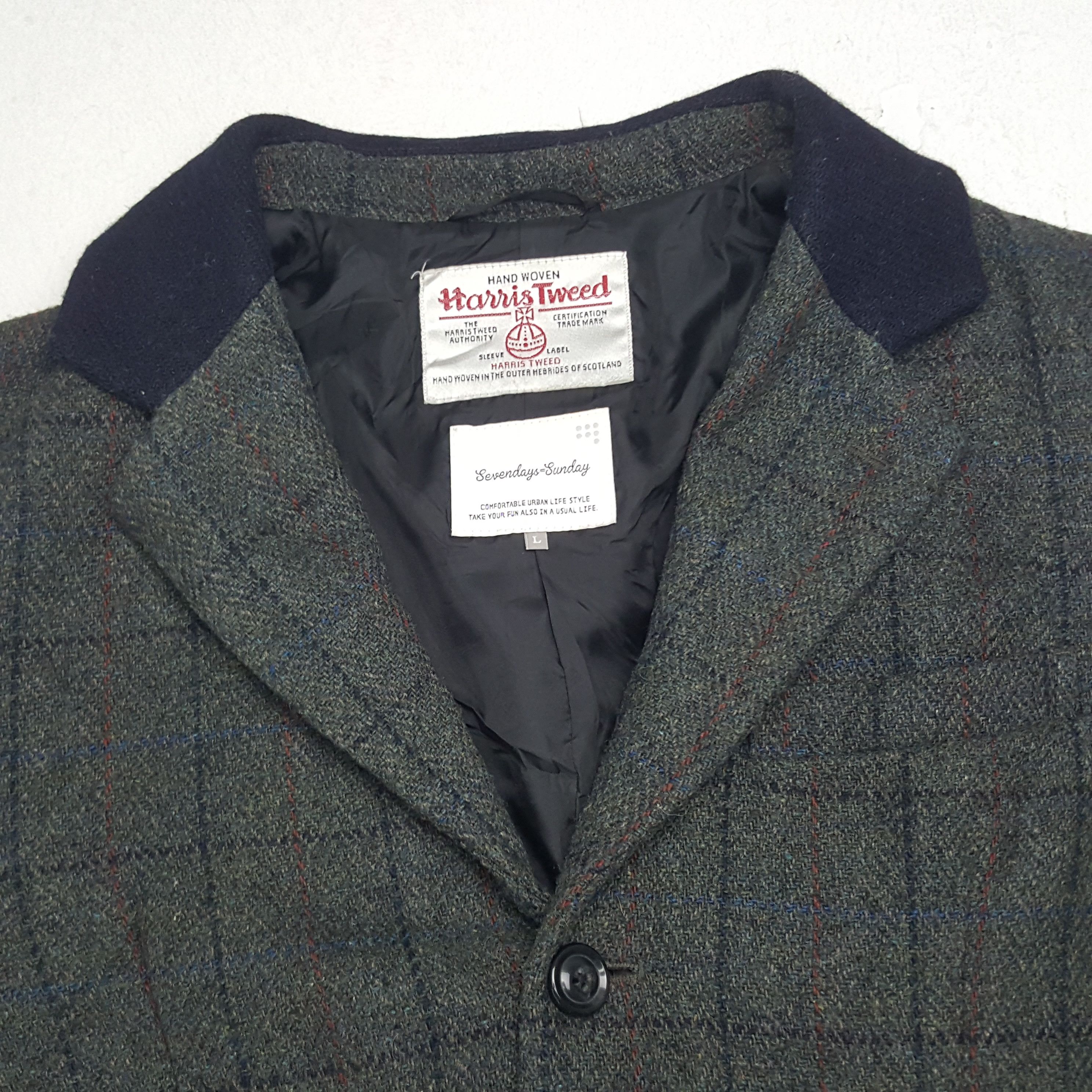 Harris Tweed × Vintage Vintage Sevendays=Sunday Harris Tweed Wool Coat Jacket Size US M / EU 48-50 / 2 - 4 Thumbnail