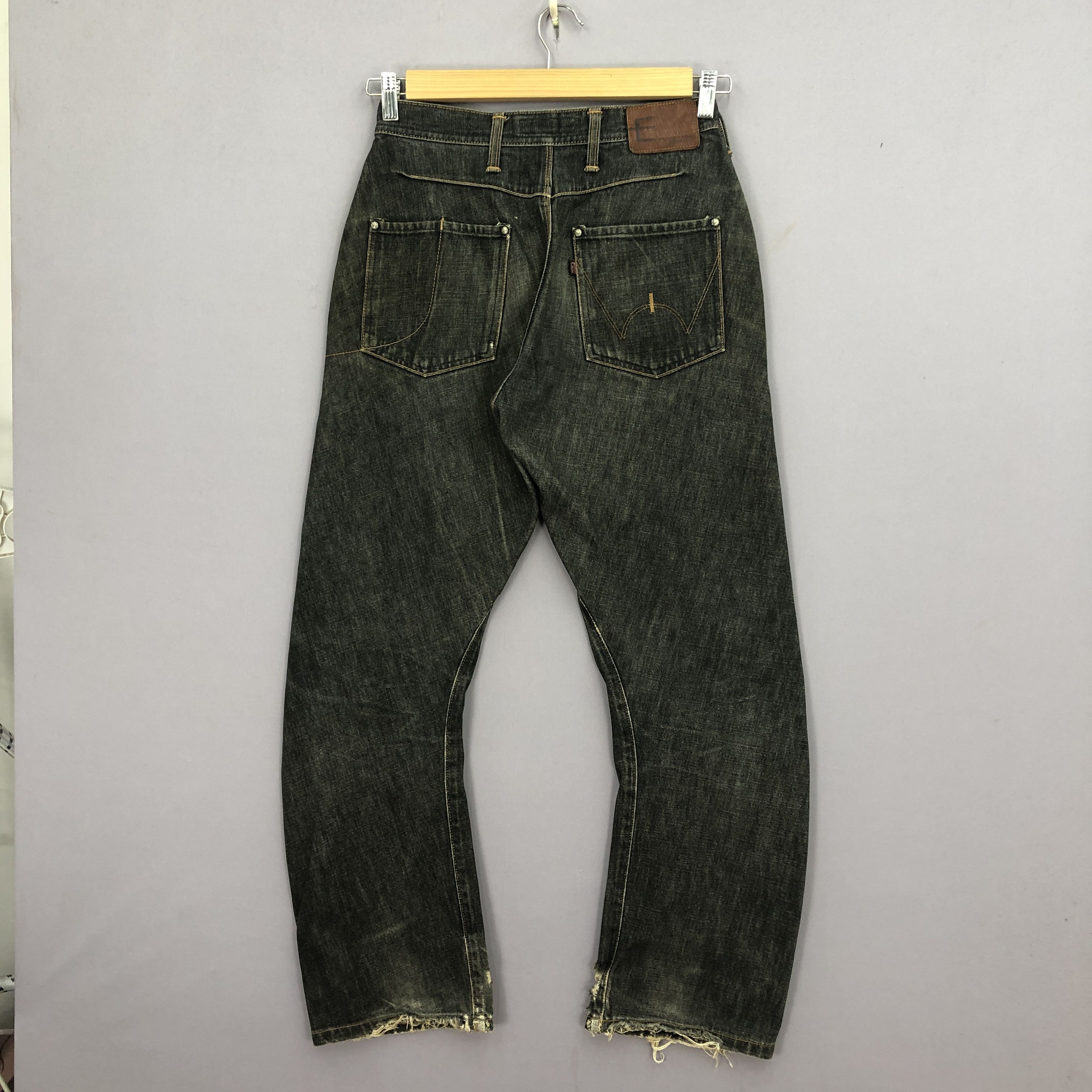 Japanese Brand Vintage Edwin E Function Jeans Ripped Indigo Denim GF30247 Size 26" / US 2 / IT 38 - 2 Thumbnail