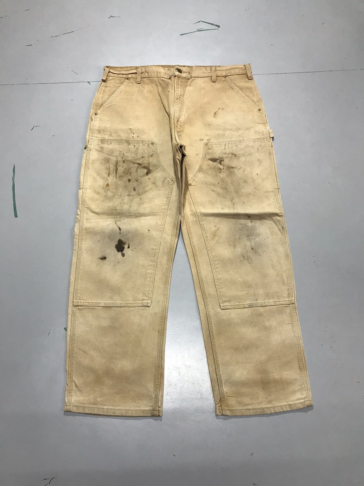 Carhartt Vintage Carharttt dusty double knee workwear denim Size US 40 / EU 56 - 1 Thumbnail