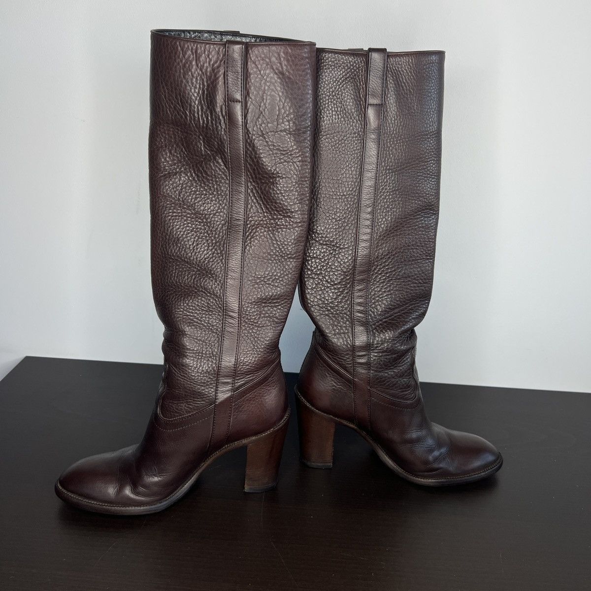 Gucci Gucci Knee Boots Hills High Brown Leather Shoes Size US 6 / IT 36 - 9 Thumbnail