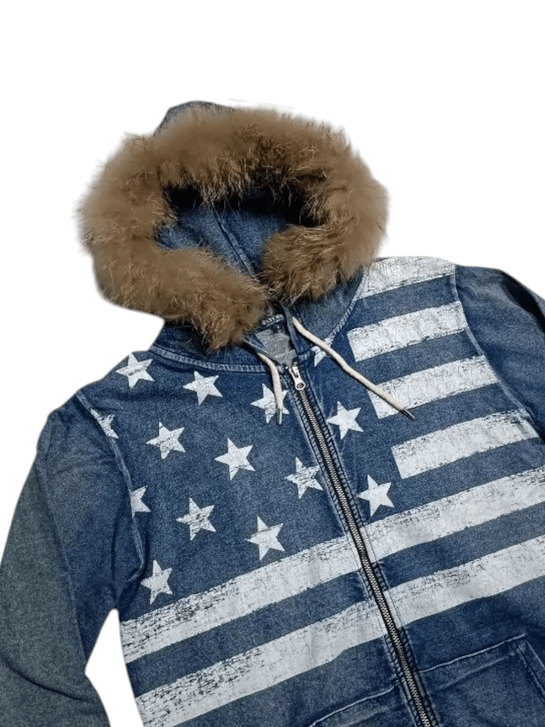 Japanese Brand 💥 Need Gone 💥 Sweater Zip Up Hoodie Fur American Flag Size US L / EU 52-54 / 3 - 3 Thumbnail