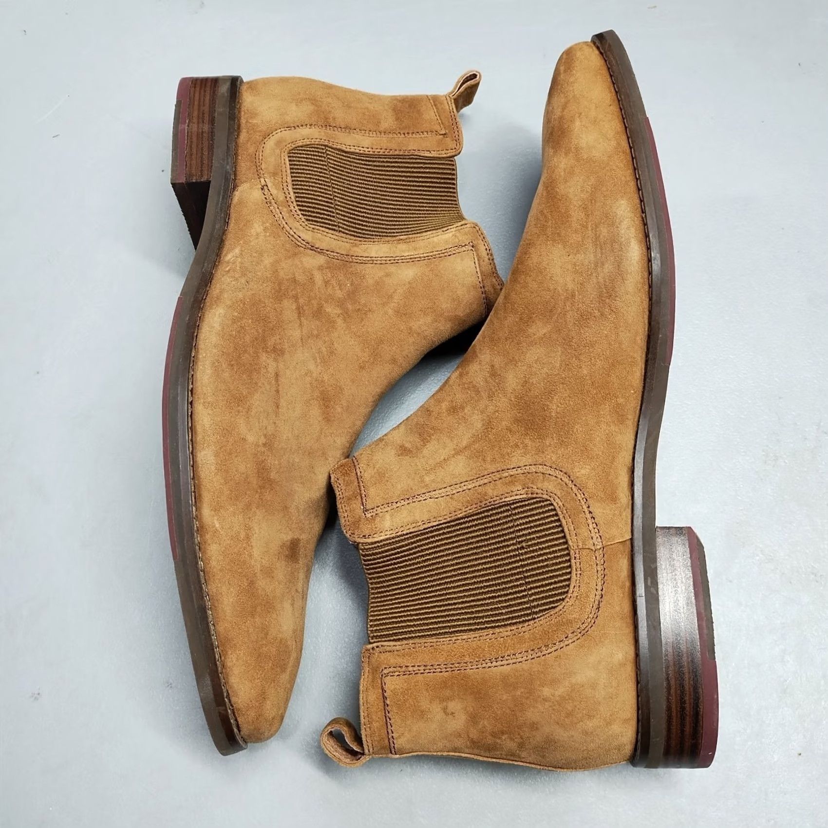 Vintage Mark Nason Chelsea Boots Mens Size 11.5 Brown Leather Almond Toe Slip On 68933 - Pre-Owned Size US 11 / EU 44 - 3 Thumbnail