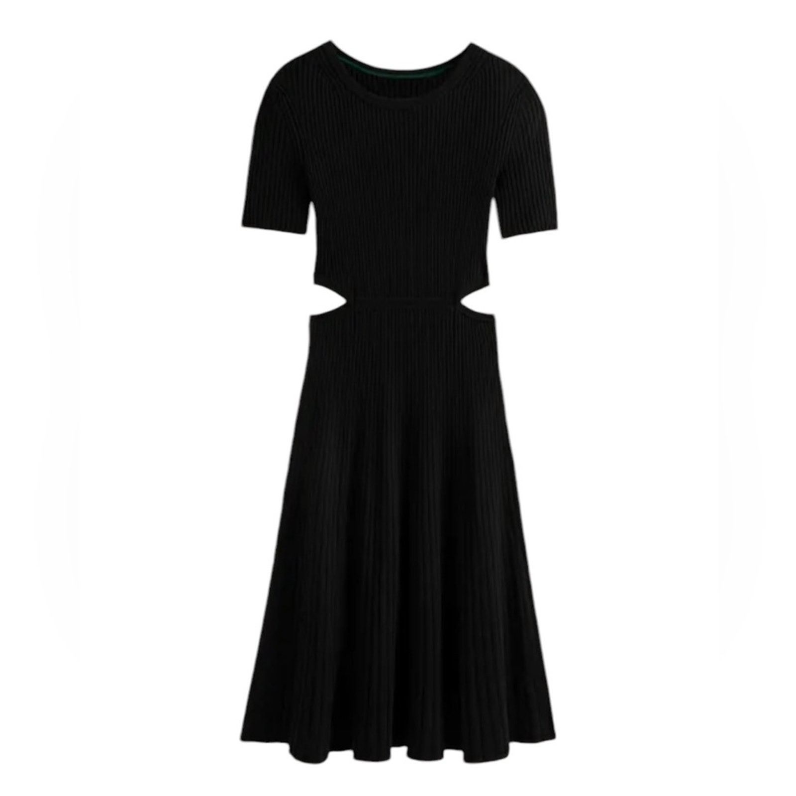 Boden NEW Boden Cutout Knitted Ribbed Midi Black Sweater Dress Size XL / US 12-14 / IT 48-50 - 12 Thumbnail