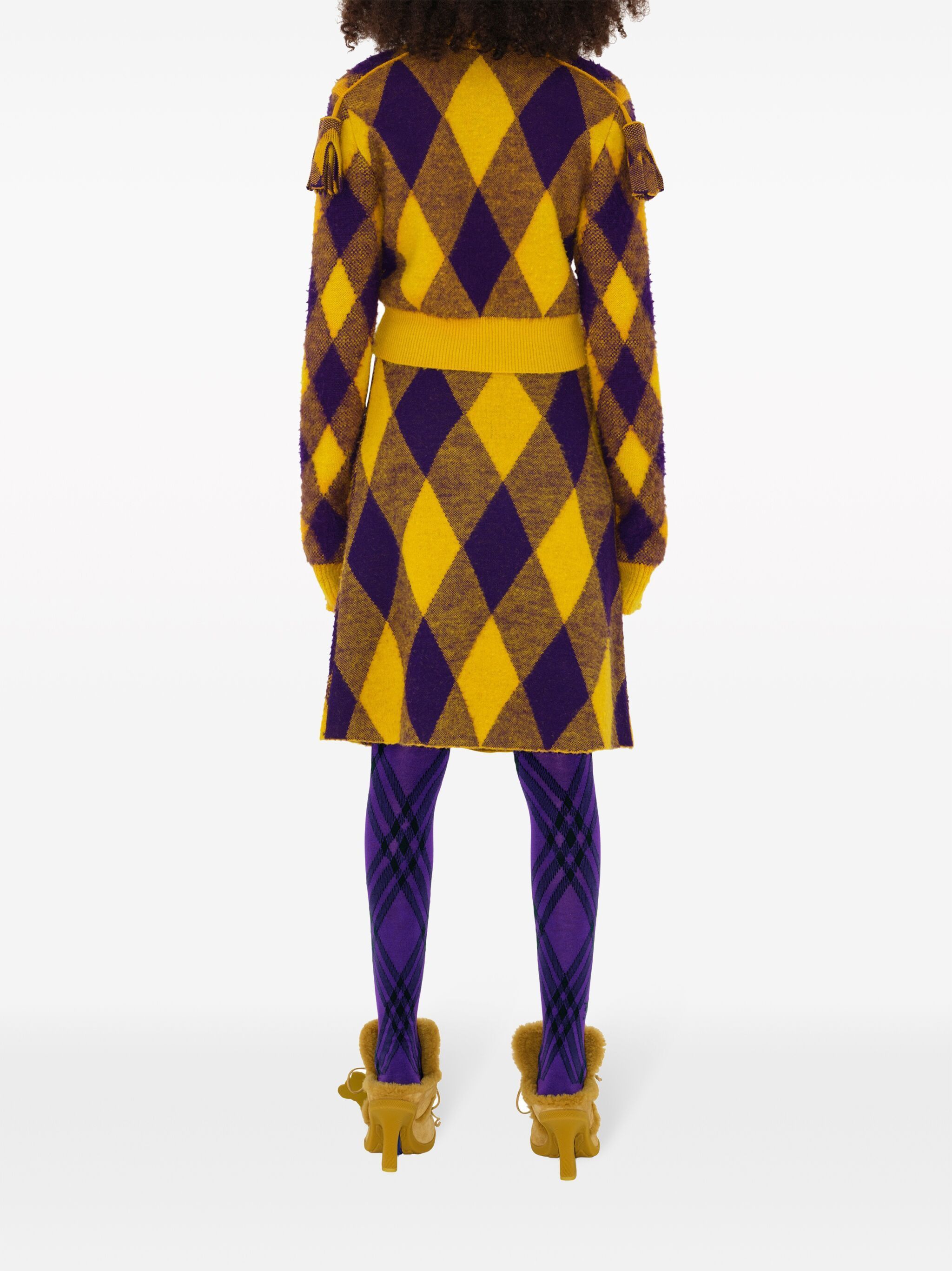 Burberry BURBERRY yellow purple argyle knit wool skirt Daniel Lee Size 30" / US 8 / IT 44 - 3 Thumbnail
