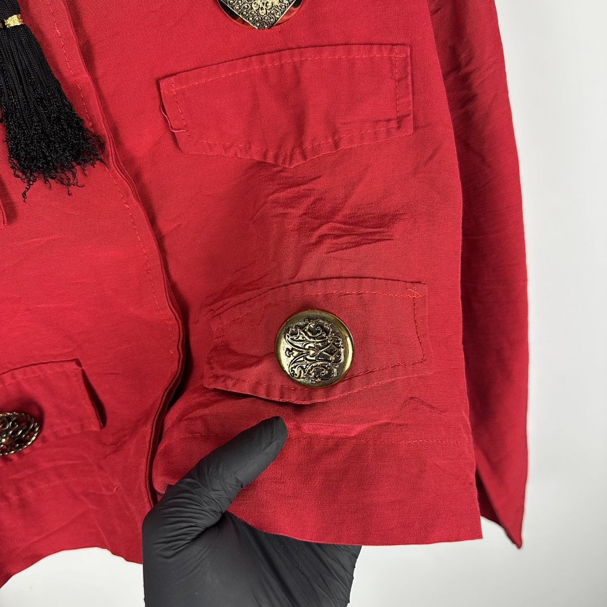Sandro Vintage Rare Sandro 80’s Red Napaleon Cropped Blazer Size M / US 6-8 / IT 42-44 - 9 Thumbnail