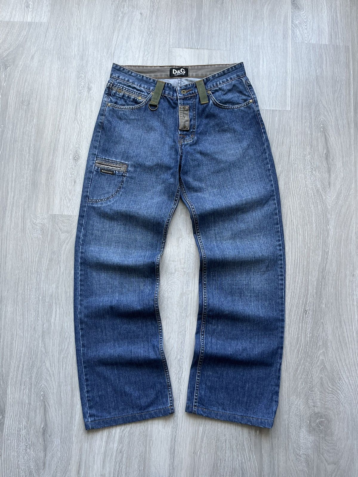 Vintage Dolce Gabbana Archive Military Patchwork Baggy Jeans