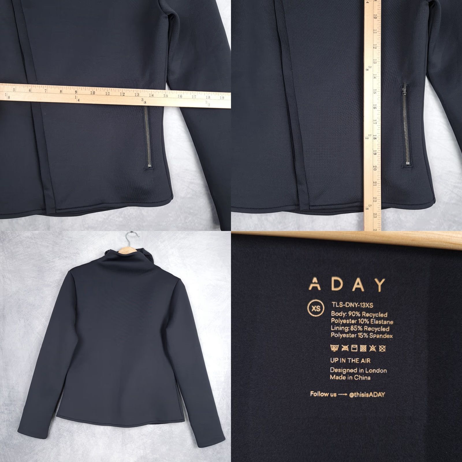 Vintage VINTAGE ADAY Up In The Air Jacket Womens XS Blue Scuba Asymmetrical Zip Biker Jacket Size XS / US 0-2 / IT 36-38 - 11 Thumbnail