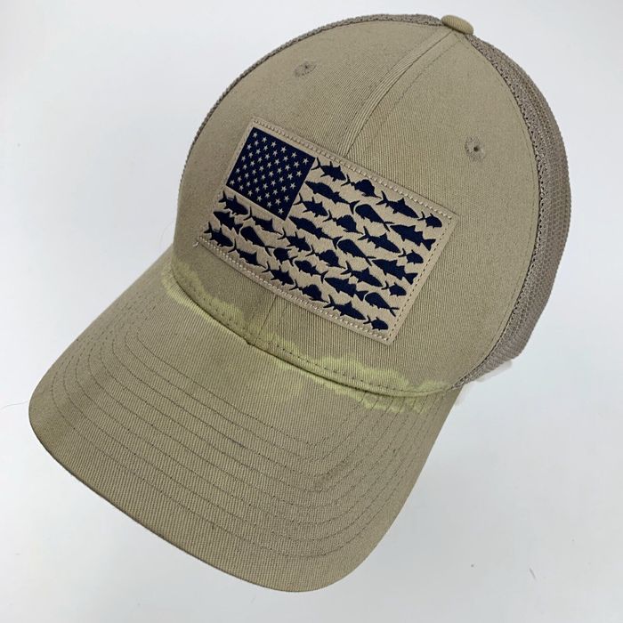 Columbia Accessories | Columbia PFG Performance Fishing Gear Flexfit Hat L/XL Distressed | Color: Black/Tan | Size: L/XL | Wscott210's Closet