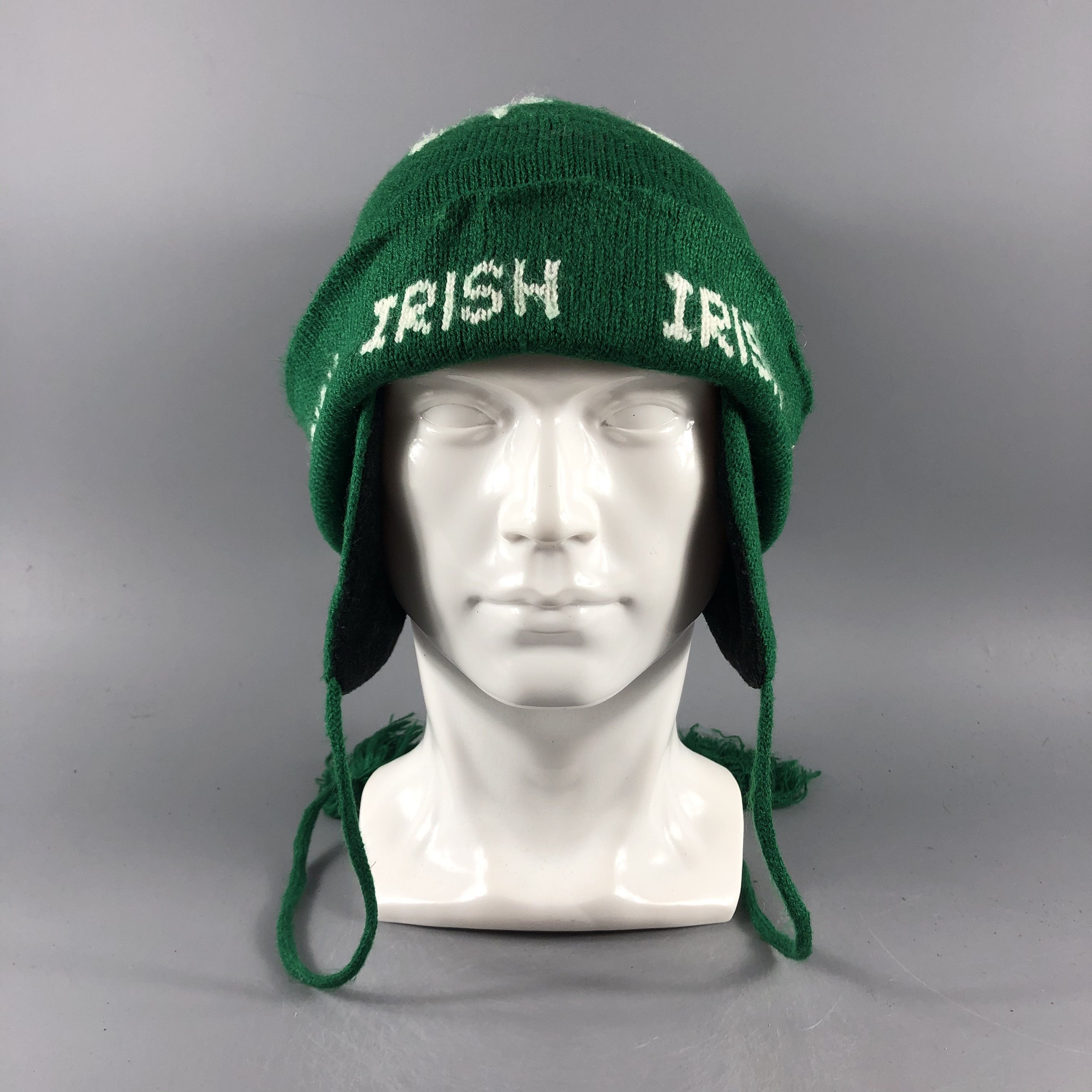 image of Vintage Irish Hats Earflap Beanie Bobble Snow Hat Snow Cap B1244, Men's
