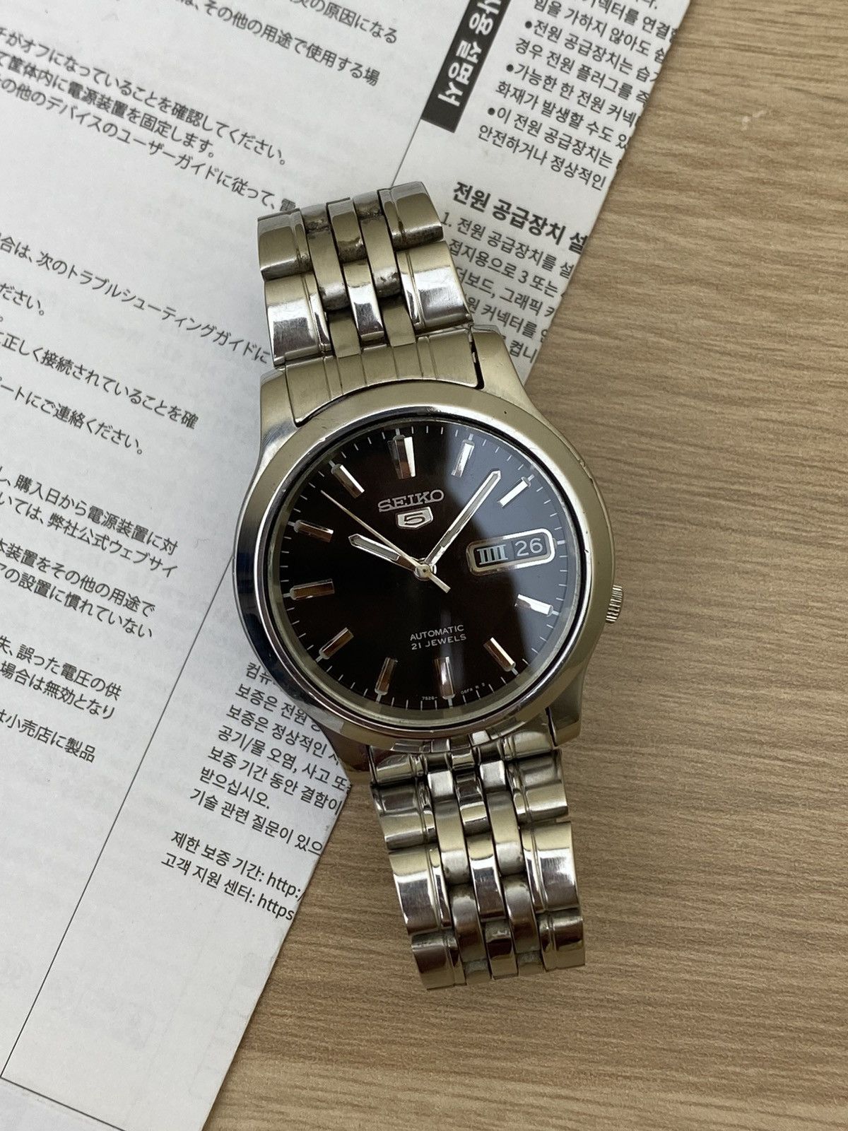 Vintage Seiko 5 Full Ori in Black, Men's