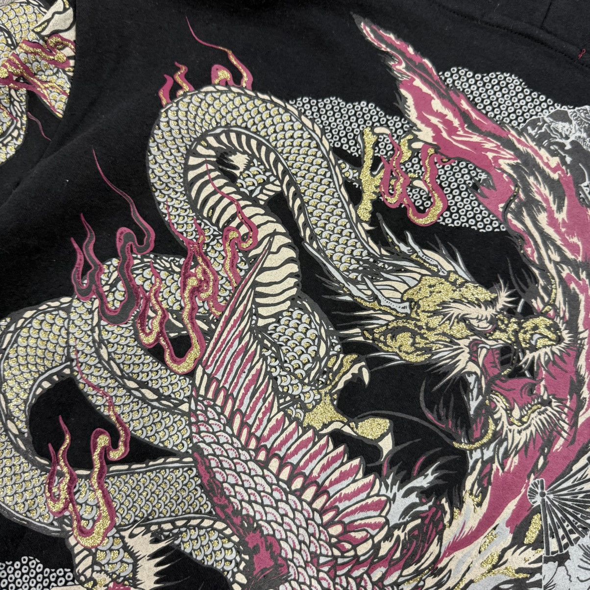 Japanese Brand Vintage sukajan dragon japanese full zip hooded black Size US XL / EU 56 / 4 - 7 Thumbnail