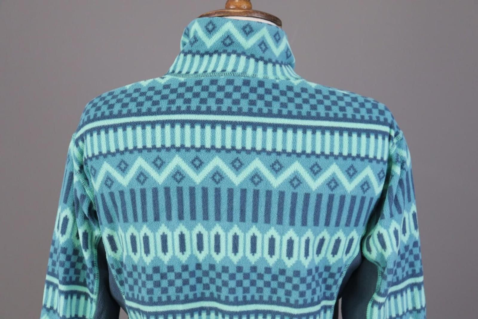 Designer Kari Traa Blue Geometric Fair Isle Full Jacket Size L Size L / US 10 / IT 46 - 9 Thumbnail