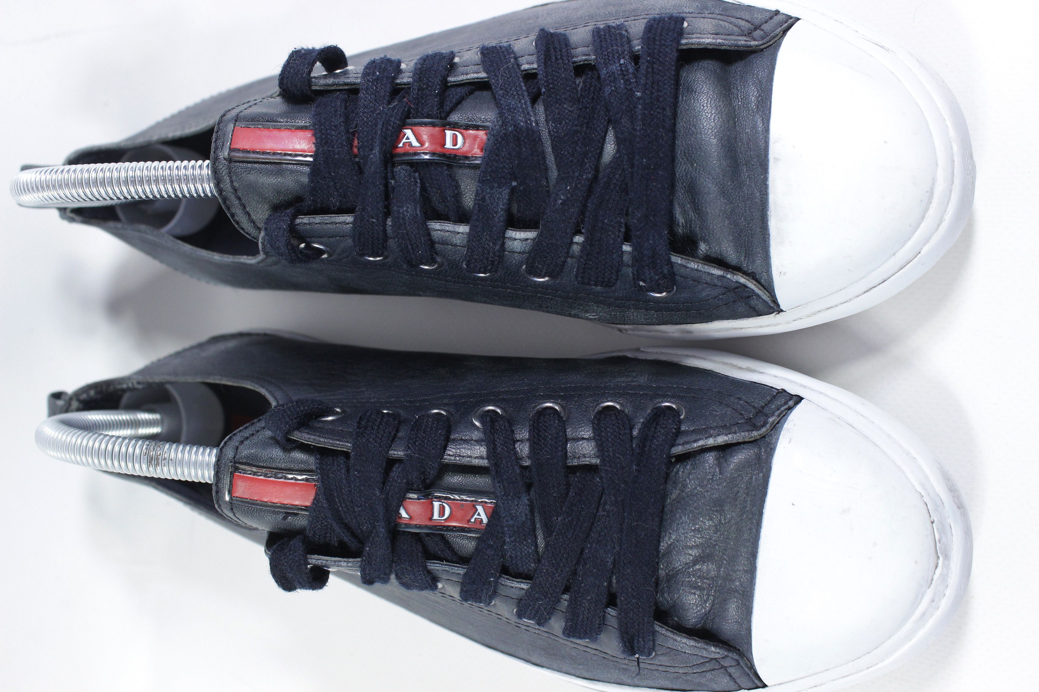 Prada Sport Leather Distressed Low Sneakers Size US 7.5 / EU 40-41 - 3 Thumbnail