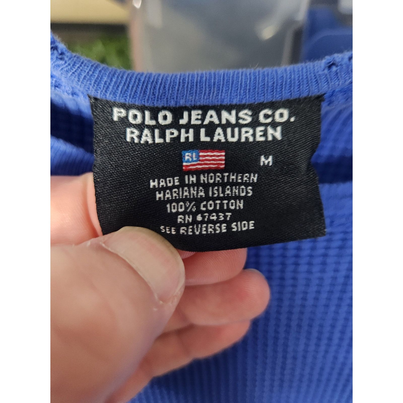 Polo Ralph Lauren Vintage Y2K Polo Jeans Waffle Knit long sleeve men's medium Size US M / EU 48-50 / 2 - 4 Thumbnail