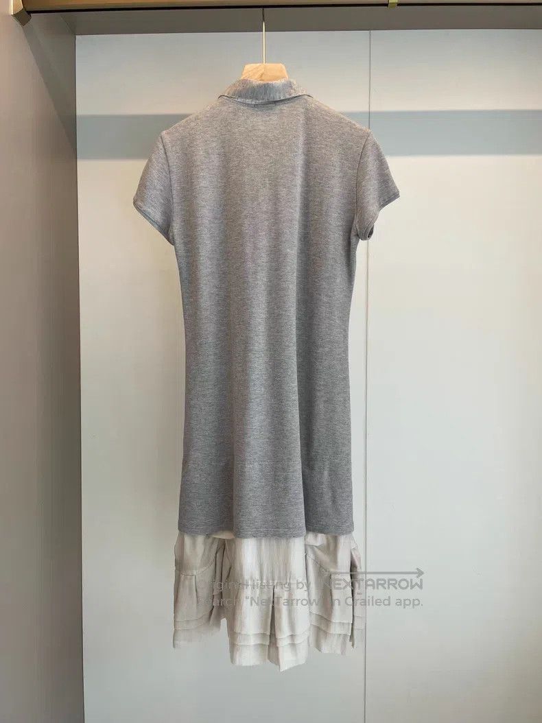 Brunello Cucinelli Brunello Cucinelli Gray cotton short-sleeve dress Size S / US 4 / IT 40 - 2 Thumbnail