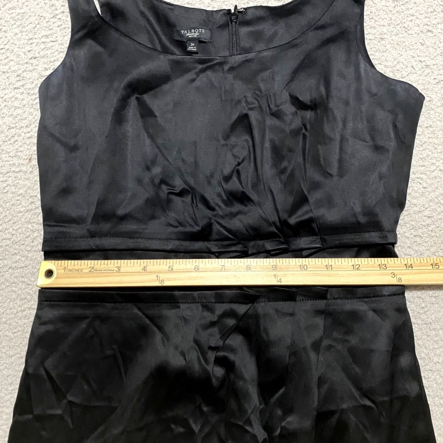 Talbots Talbots Womens 2P Dress Black Sheath Sleeveless Lined Round Neck Petites Size XS / US 0-2 / IT 36-38 - 7 Thumbnail