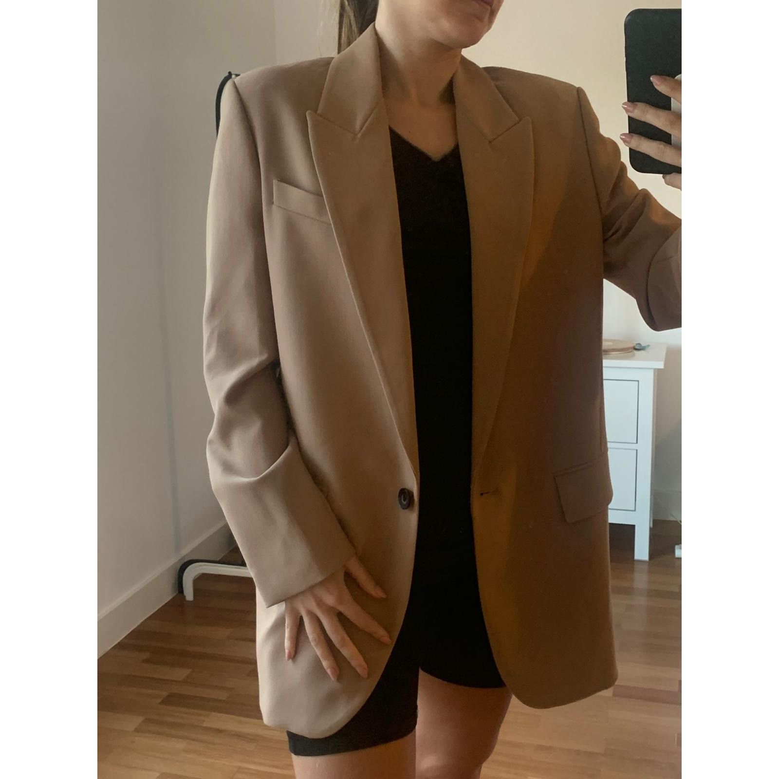 Zara ZARA BNWT OVERSIZED BLAZER WITH POCKETS CAMEL SIZE S