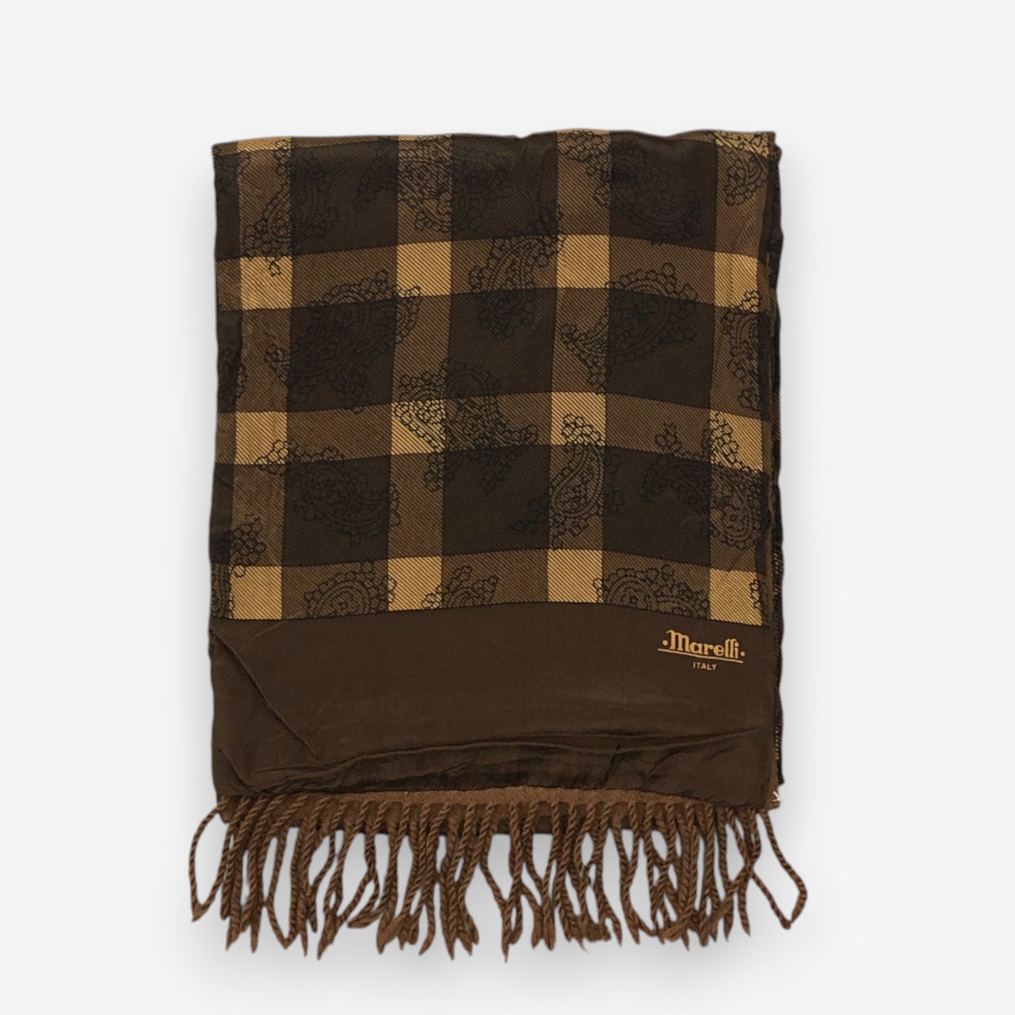Japanese Brand Vintage Marelli Scarf Muffler Wool Plaid Winter Scarves Size ONE SIZE - 2 Thumbnail