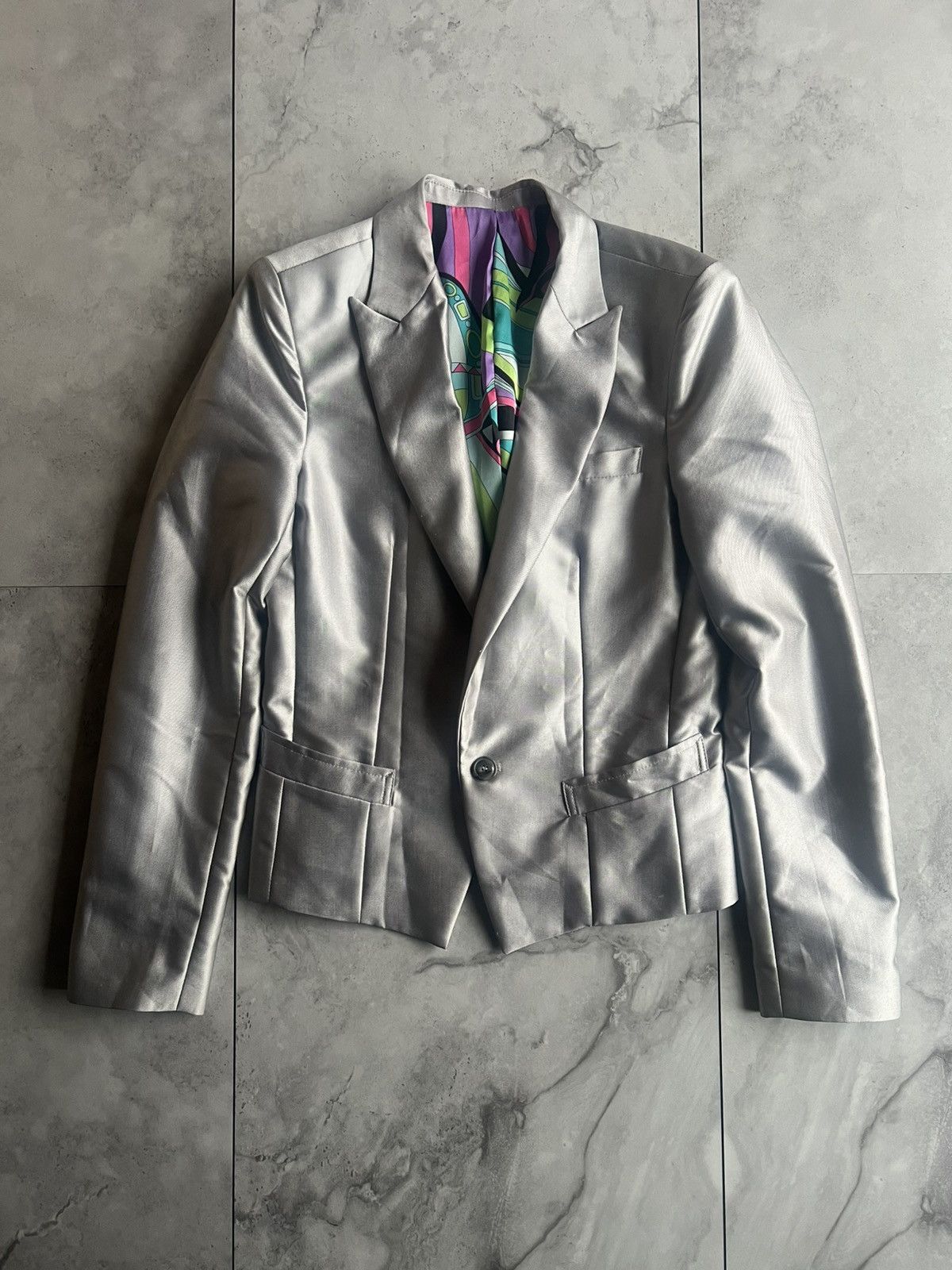 Japanese Brand Madhound Silver Tailored Blazer Size US S / EU 44-46 / 1 - 1 Thumbnail