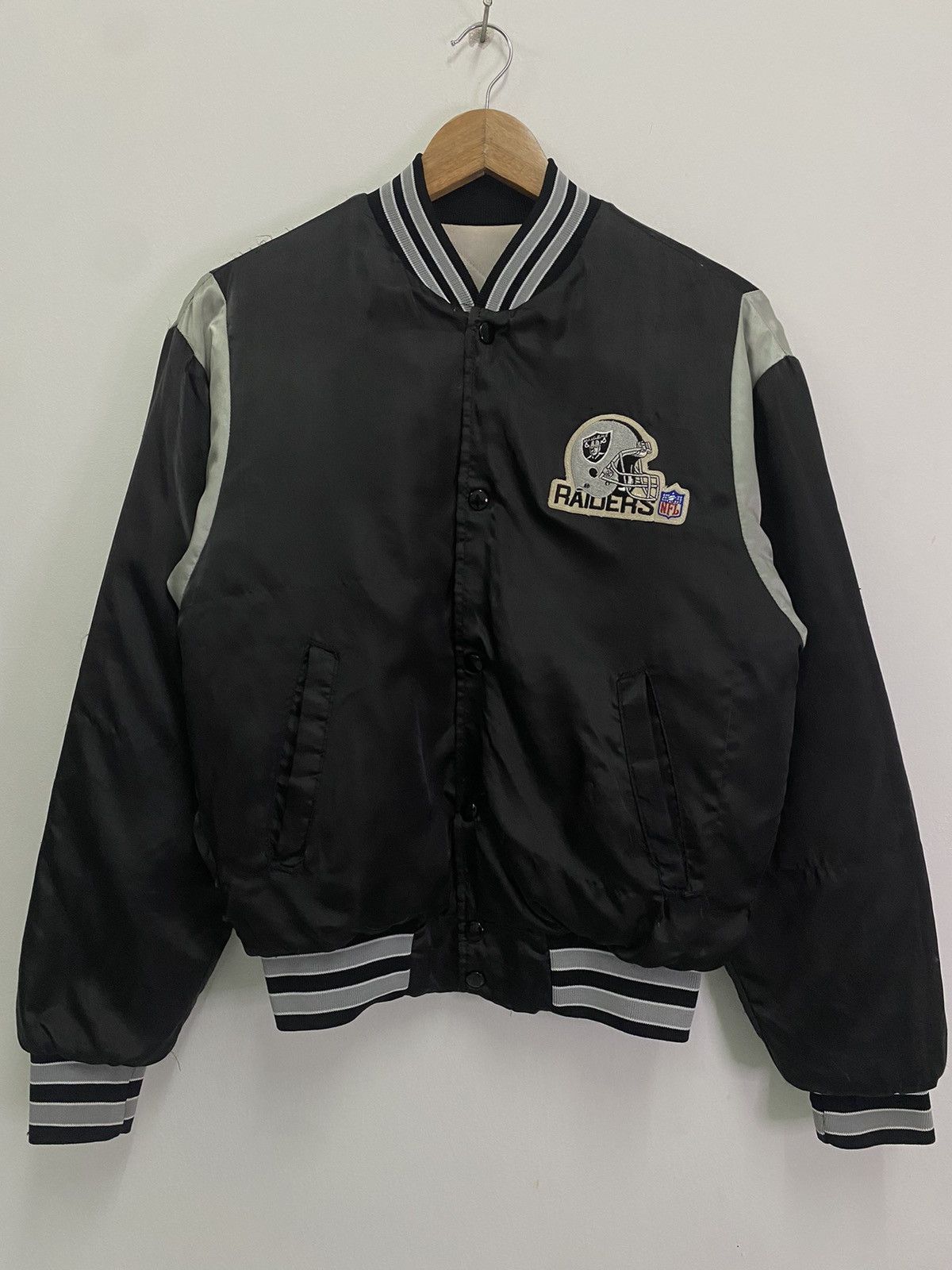 NFL Vintage Oakland Raiders Chalk Line Bomber Satin Size US S / EU 44-46 / 1 - 6 Thumbnail