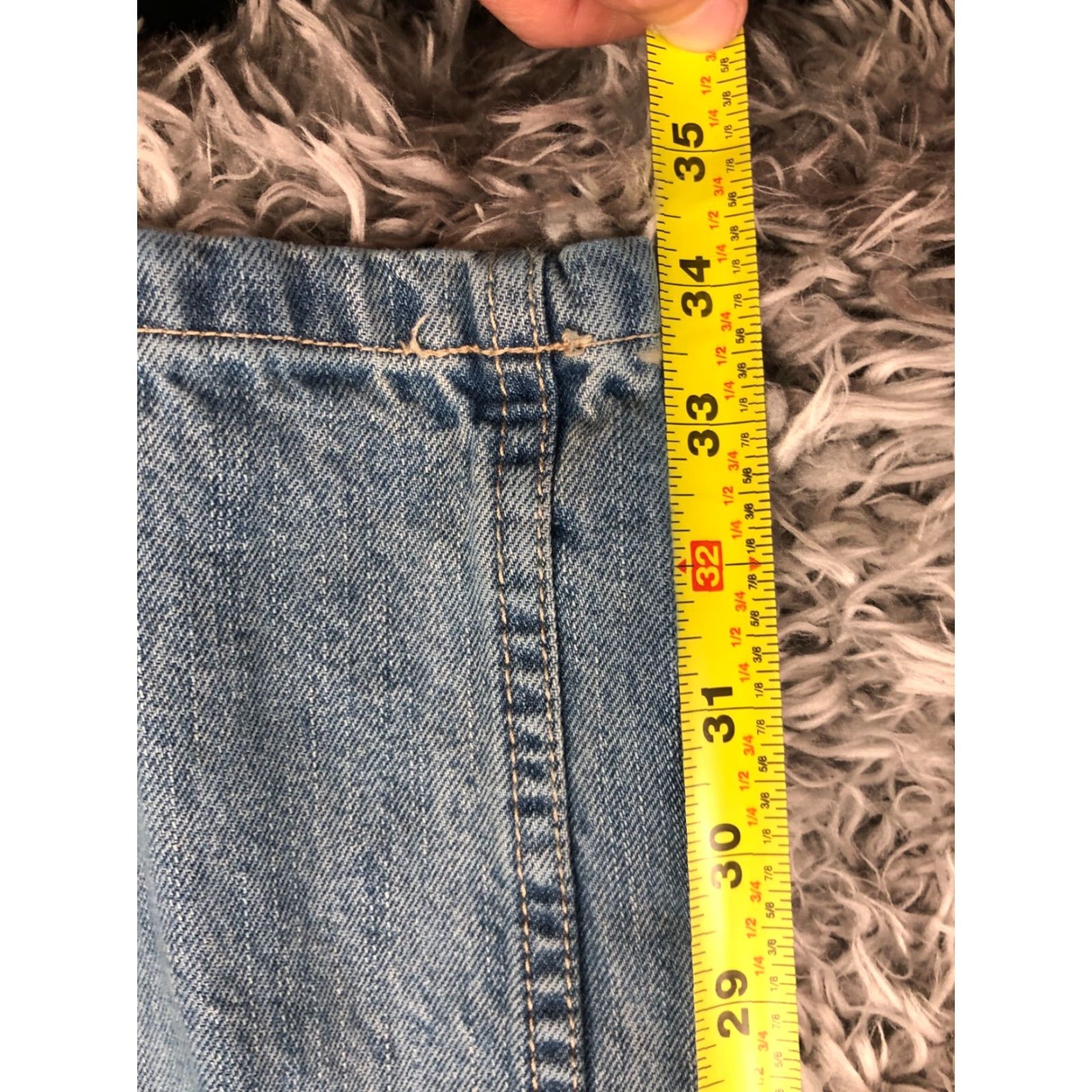 Lands' End Lands' End Jeans Mens Straight Fit 34 Regular Mid Blue 5-Pocket Denim Cotton Blend Belt Loops Inseam 36 in Wearable Modern Classic American Style Size US 34 / EU 50 - 5 Thumbnail