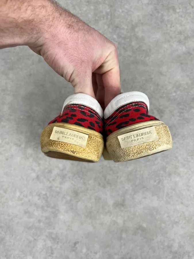 Saint Laurent Paris Saint Laurent Red & Black Leopard LA Sneakers Size US 8 / EU 41 - 6 Thumbnail