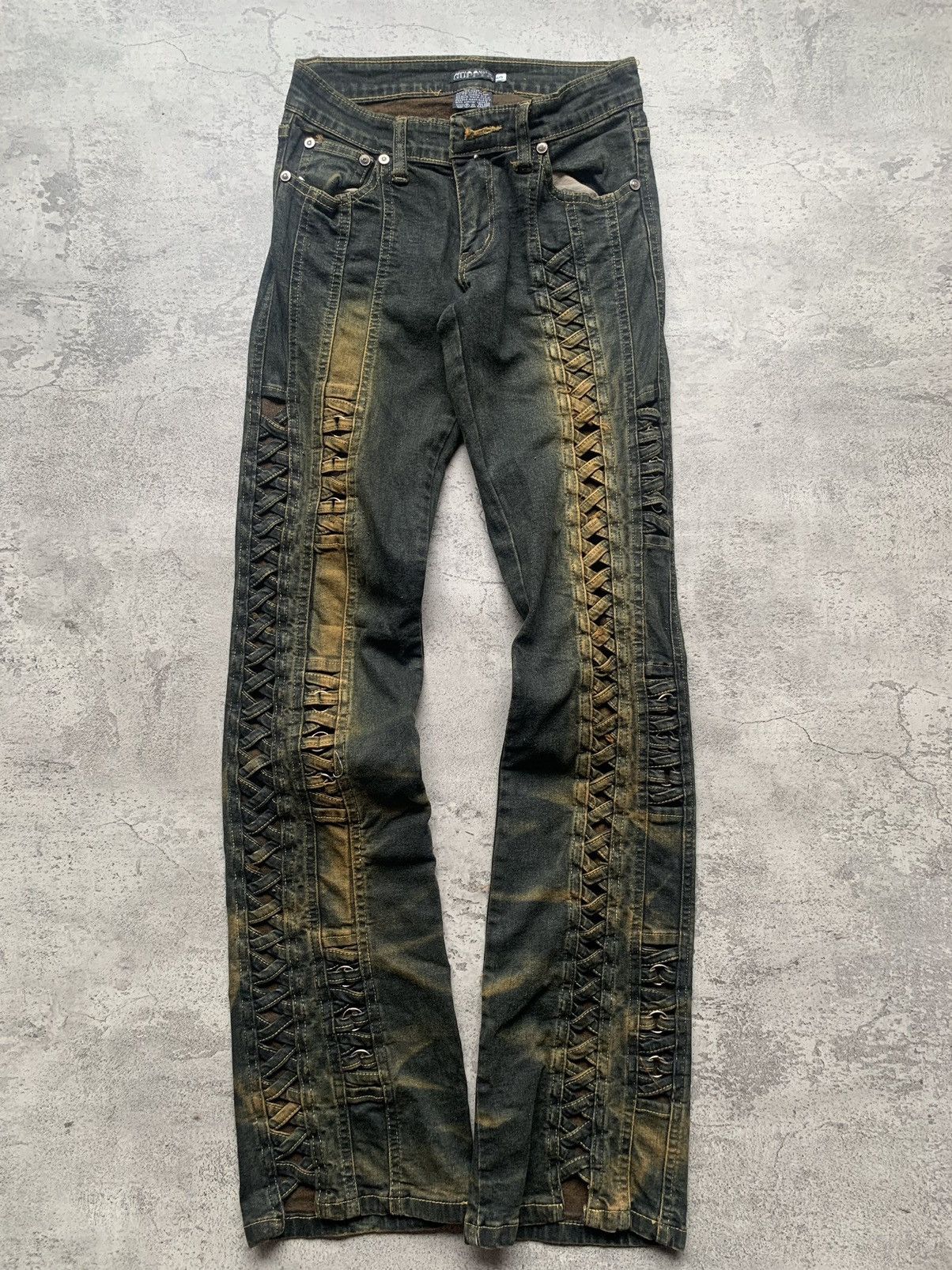 image of Le Grande Bleu L G B x Tornado Mart Guppys Mudwash Jeans, Men's (Size 26)