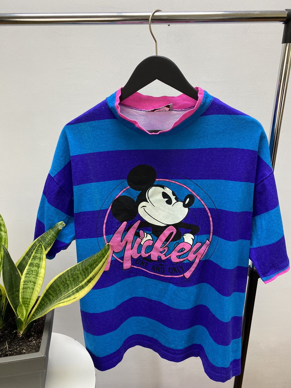 Disney Vintage 90s Disney Mickey Mouse Striped T Shirt USA Size US M / EU 48-50 / 2 - 2 Thumbnail