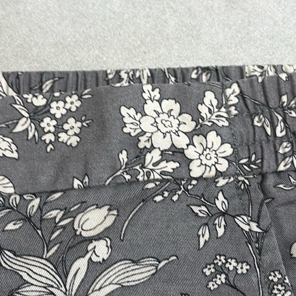 Gap Gap Womens Large Gray Floral Print Pull On Elastic Waist Hig Size 32" / US 10 / IT 46 - 6 Thumbnail