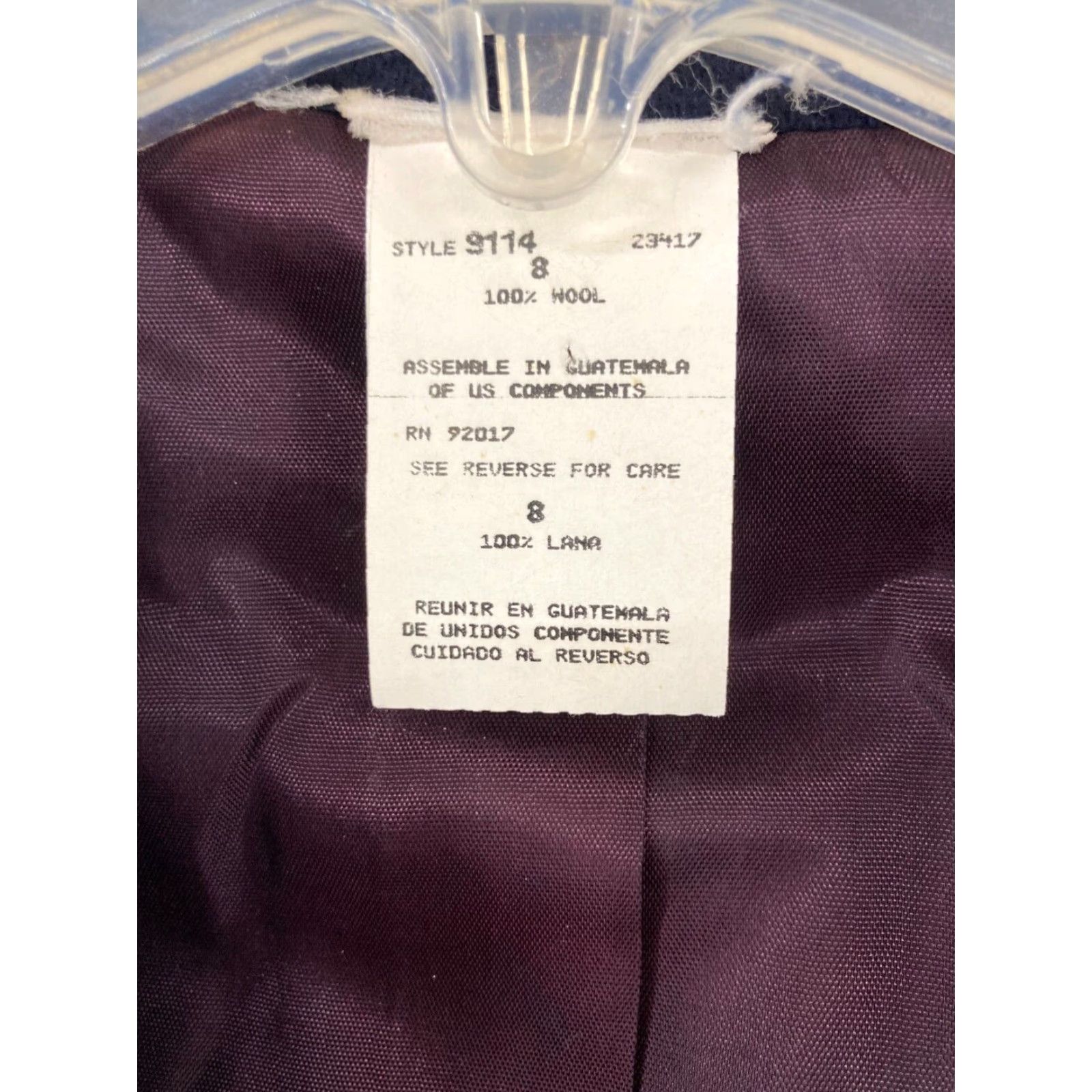 Vintage Vintage Wool Blazer Womens Size 8 Navy Blue 80s 90s Classic Notch Lapel Summer Fall Winter Suit Jacket Size M / US 6-8 / IT 42-44 - 7 Thumbnail